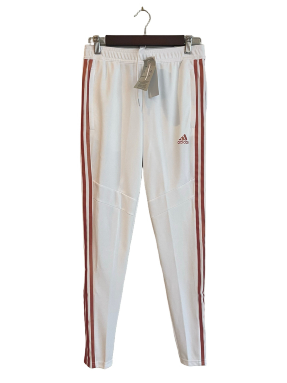 Adidas Tiro 19 Womens Training Pants White Pink Stripe Joggers M NWT
